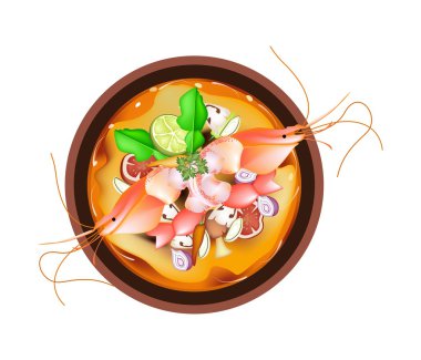 Tom Yum Goong veya Tay baharatlı ve ekşi çorba