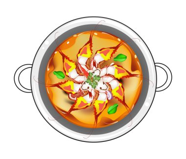 Karides ile Tom Yum Goong veya Tay ekşi çorbası