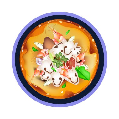 Karides ile Tom Yum Goong veya Tay ekşi çorbası