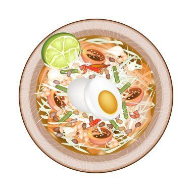 Yeşil Papaya salatası ile mayalanmış tuzlu yumurta