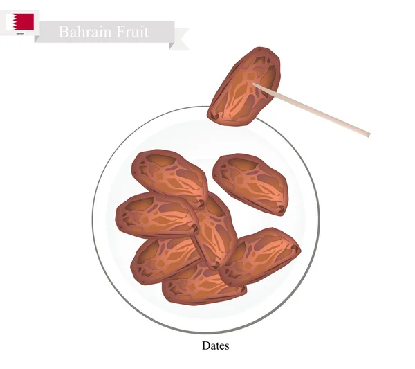 Date Frutta, un frutto popolare in Bahrain — Vettoriale Stock