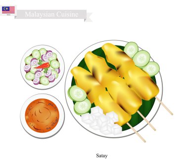 Satay veya Malezya Usulü Barbekü Fıstık Soslu Servis 