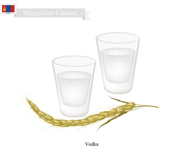 Moğolvotka Votka, Moğolistan'da Popüler Dink — Stok Vektör