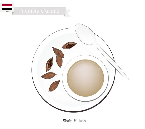 Shahi Haleeb o Yemen Té de leche tradicional — Vector de stock