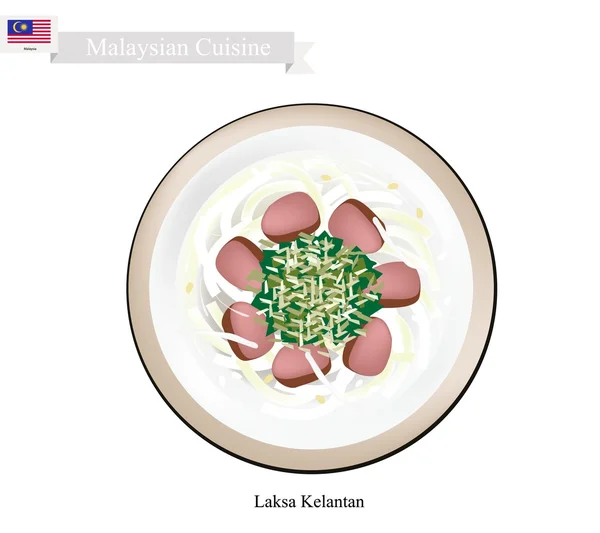 拉克萨·克兰丹或马来西亚米面汤 — 图库矢量图片