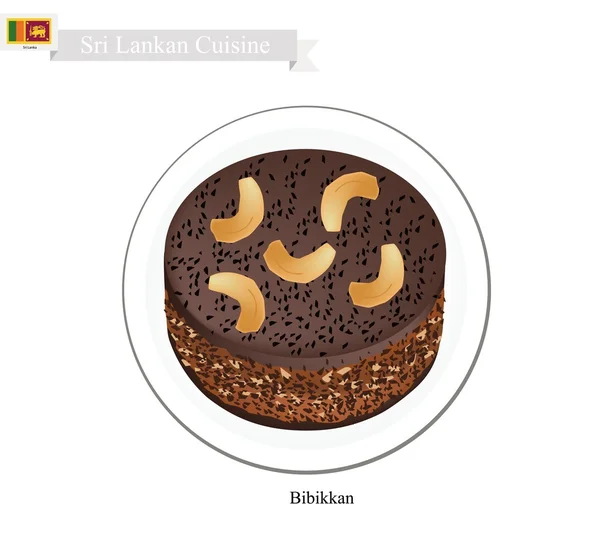 Bibikkan of Srilankaanse kokosnoot Treacle cake — Stockvector
