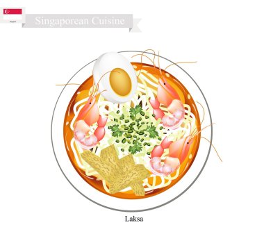 Laksa veya Singapurlu acılı pirinç şehriye çorbası