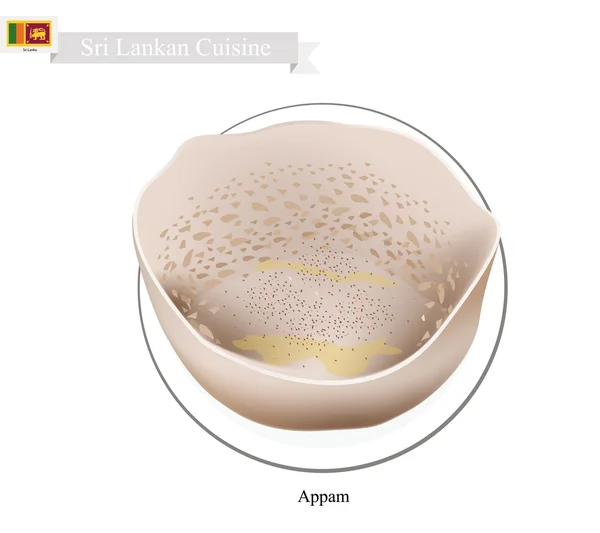 Panqueques de arroz tradicionales de Appam o Sri Lanka — Vector de stock