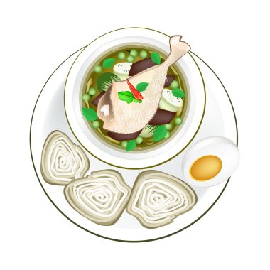 Tay yeşil köri pirinç şehriye ile