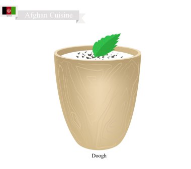 Doogh veya ekşi ve baharat lezzet ile Afgan fermente süt