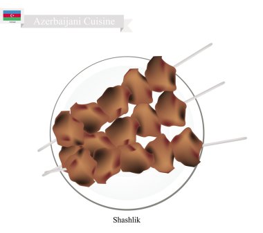 Şaşlık veya Azeri barbekü et sebze ile