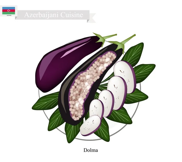 Dolma veya patlıcan Azeri doldurulmuş et — Stok Vektör