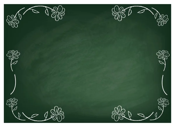 Kleine bloemen op de groene schoolbord achtergrond — Stockfoto