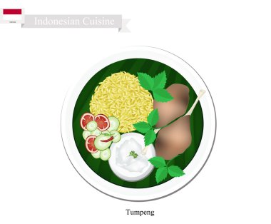 Kızarmış Tavuk ile Tumpeng veya Endonezya Sarı Pilav