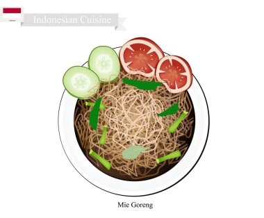 Mie Goreng veya Geleneksel Endonezya Kızarmış Erişte 