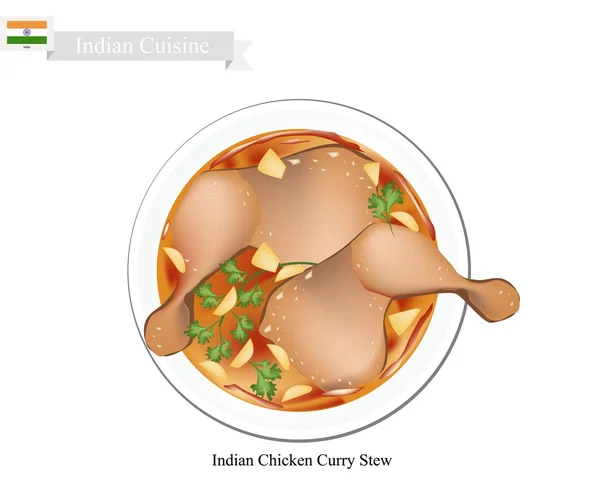 Kuře na kari, slavné jídlo v Indii — Stockový vektor