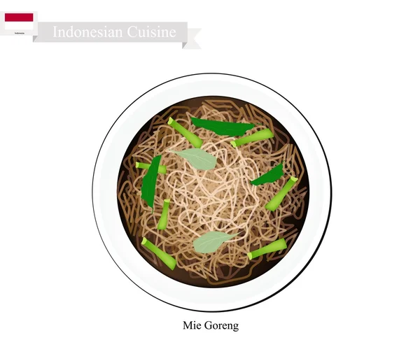 Fideos fritos Mie Goreng o Indonesian Stir — Archivo Imágenes Vectoriales