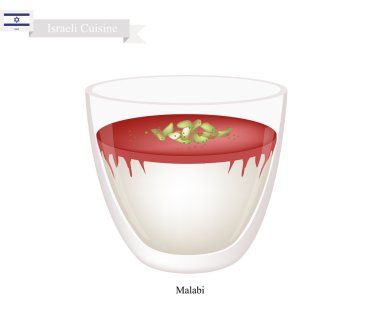 Malabi veya İsrail Rose süt puding kokulu