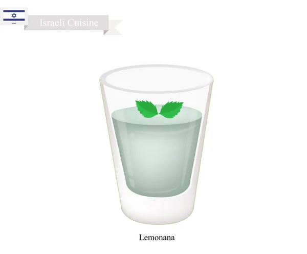 Lemonana veya İsrail donmuş naneli limonata — Stok Vektör