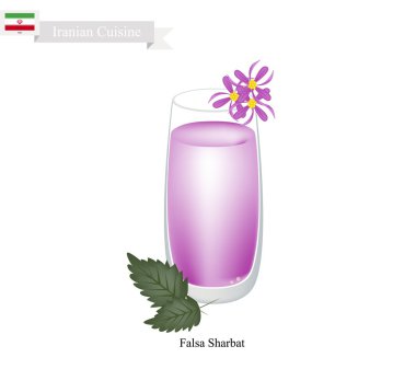 Falsa Sharbat veya İran İçecek Grewia Asiatica ve Şurup gönderen