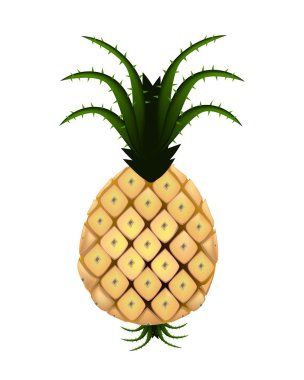 beyaz zemin üzerinde organik taze ananas