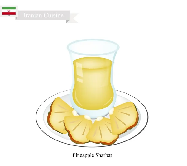 Ananas Sharbat o bevanda iraniana da ananas e sciroppo — Vettoriale Stock