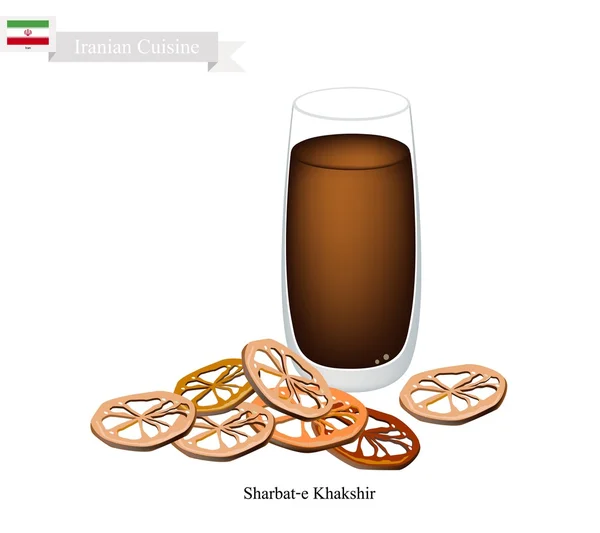 Sharbat-e Khakshir, una bebida popular en Irán — Vector de stock