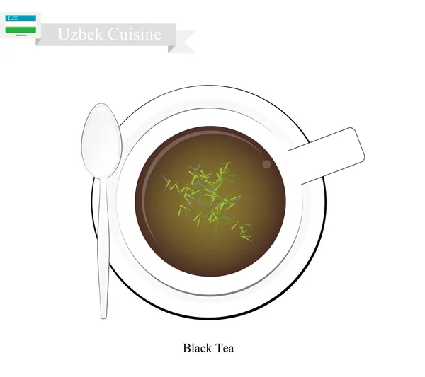 Té negro uzbeko, Dink popular en Uzbekistán — Vector de stock