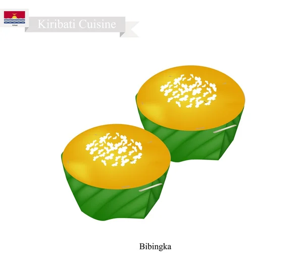 Bibingka lub tradycyjne Kiribati ciastka ryżowe z serem — Wektor stockowy