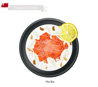 OTA Ika veya taze hindistan cevizi krem Tonga çiğ balık