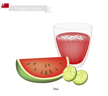 Watermelon Otai or Tongan Coconut Watermelon Drink clipart