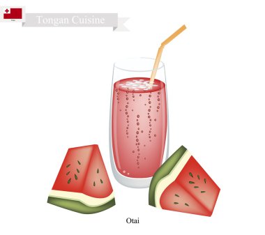 Kırmızı karpuz Otai veya Tonga Hindistan cevizi karpuz içki