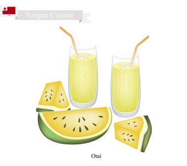 Sarı karpuz Otai veya Tonga Hindistan cevizi karpuz içki