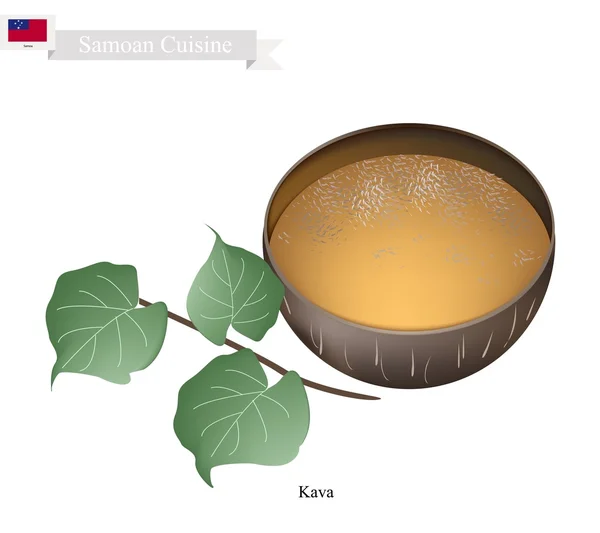 Kava drankje of de traditionele Samoan kruiden dranken — Stockvector