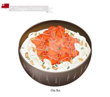 OTA Ika veya taze hindistan cevizi sütü Tonga çiğ balık