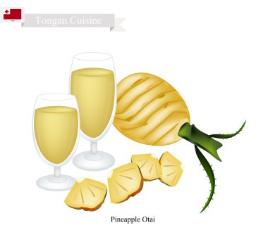 Ananas Otai veya Tonga Hindistan cevizi ve olgun ananas