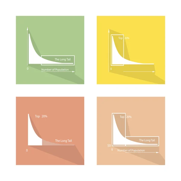 Collecte des distributions à queue longue et à queue longue — Image vectorielle