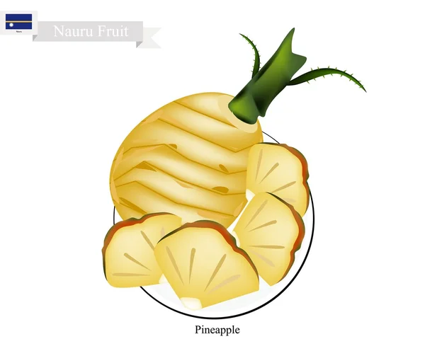 Abacaxi fresco, uma fruta famosa em Nauru —  Vetores de Stock