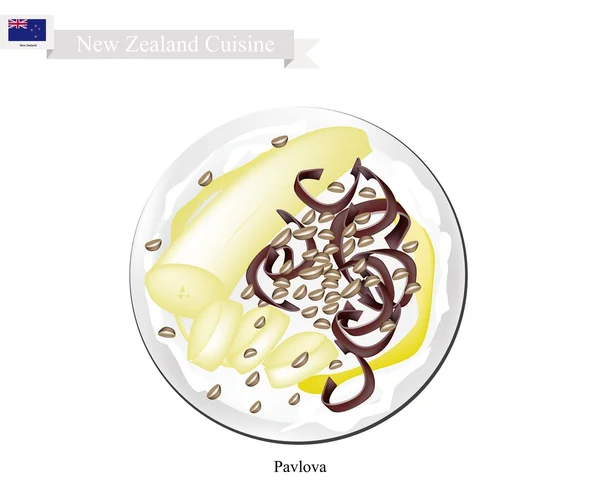 Пирог с бананом, новозеландский десерт — стоковый вектор