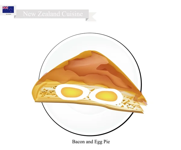 Пирог из бекона и яиц, Новая Зеландия — стоковый вектор