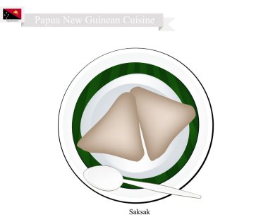 Saksak veya Papua Yeni Gine Tapyoka ve Muz Köfte