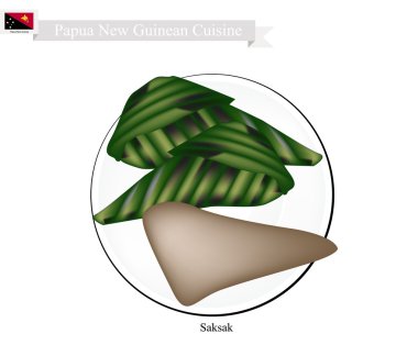 Saksak veya Papua Yeni Gine Tapyoka ve Muz Köfte