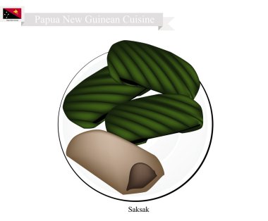 Saksak veya Papua Yeni Gine Tapyoka ve Muz Köfte