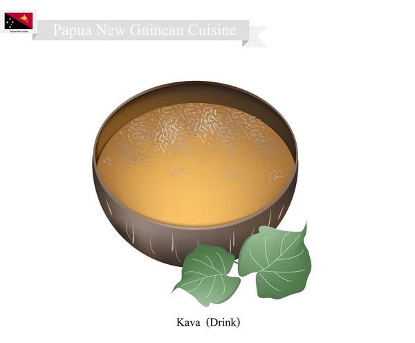 Kava drankje of traditionele Papoea-Nieuw-Guinea kruidendrank — Stockvector