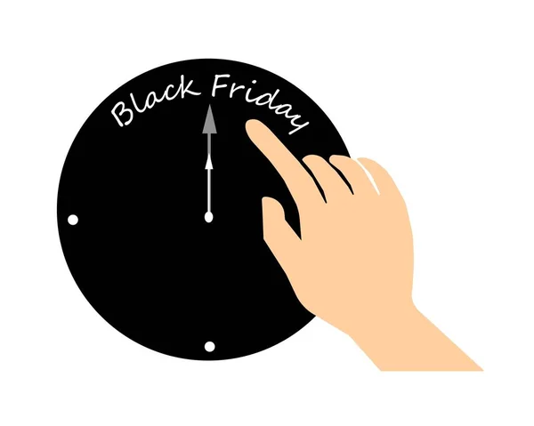 Comprando Tiempo Reloj Plazo Para Inicio Viernes Negro Temporada Compras — Archivo Imágenes Vectoriales