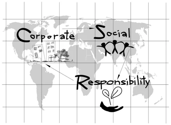 Business Concepts World Environment Csr Abbreviation Corporate Social Responsibility White — 스톡 벡터