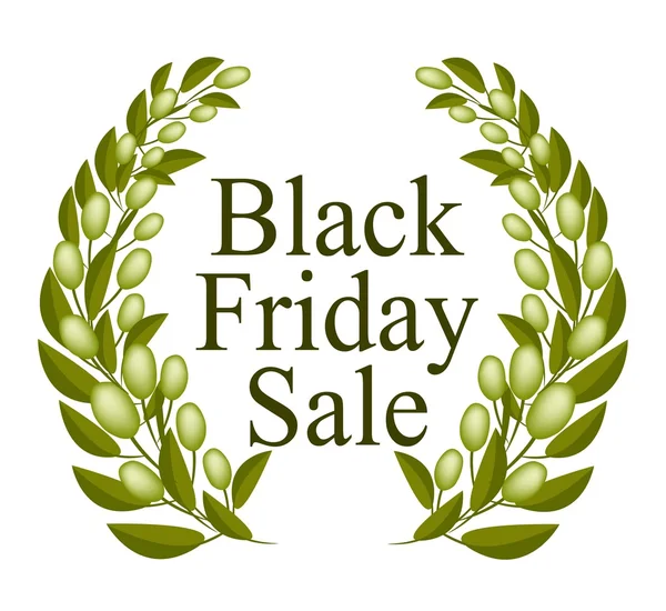 Uma bela coroa de azeitona para venda Black Friday — Vetor de Stock
