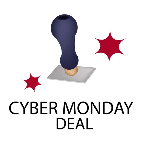 Um selo de borracha com palavra Cyber Monday Deal — Vetor de Stock