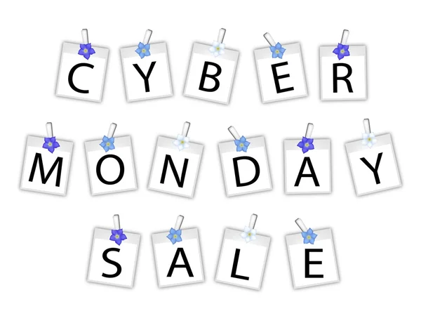 Cyber Monday de Marcos de fotos con Olvidarme no — Vector de stock