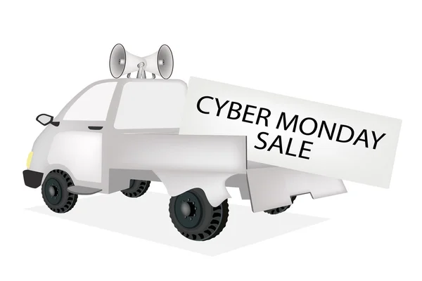 Cyber Monday Card en una camioneta — Archivo Imágenes Vectoriales